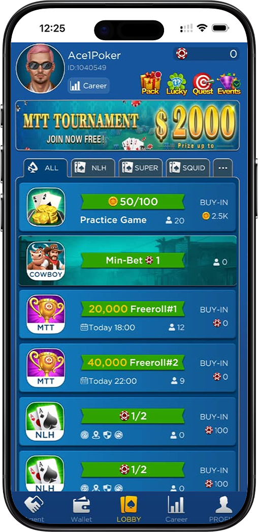ACE1 POKER Home